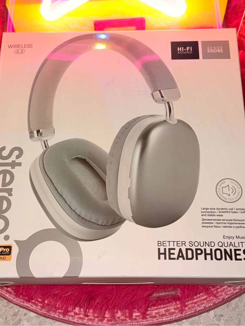 Wireless Hi-Fi Over-Ear Headphones - Silver